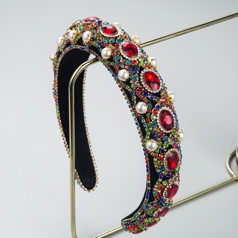 Esponja perla gema decorativa geométrica colorida diadema's discount tags