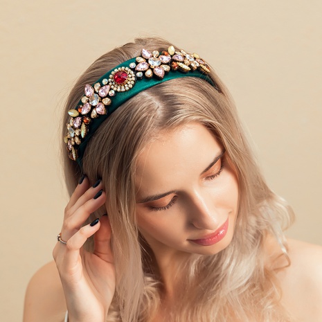 Fashion Color Color Rhinestone Jeweled Headband NHLN622559's discount tags