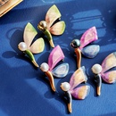 sandblasted enamel color glaze natural freshwater pearl butterfly brooch pinpicture27