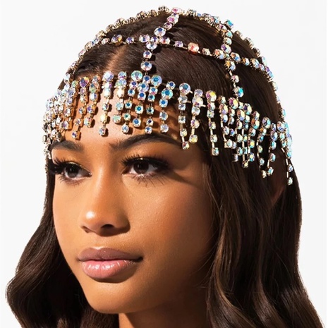 Fashion rhinestone tassel headgear exaggerated hair accessories wholesale's discount tags
