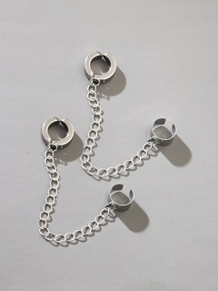 simple chain ear bone clip without ear hole ear clip hip hop earrings