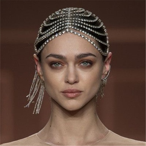 Luxury Rhinestone Tassel Tiara Jewelry Shiny Crystal Layered Tassel Hair Accessories NHJAJ621239's discount tags