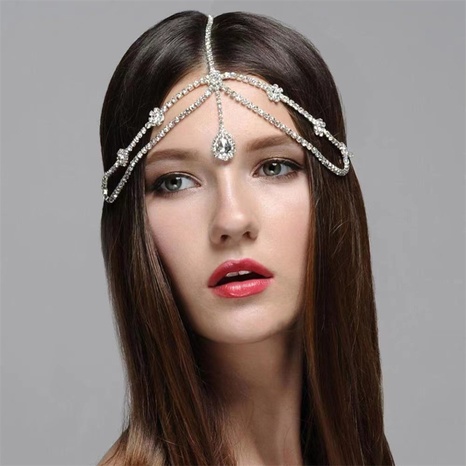 new rhinestone hair chain retro water drop forehead chain fashion bridal hair accessories's discount tags
