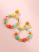 retro fashion goldplated geometric baroque colorful beads ear hookspicture5