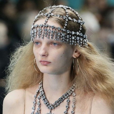 new fringed headwear shiny rhinestones tassel exaggerated headwear's discount tags