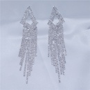 European and American fashionable rhinestone zircon long tassel earrings ladiespicture7