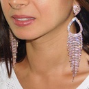 fashion claw chain series geometric alloy rhinestone long tassel womens earringspicture6