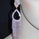 fashion claw chain series geometric alloy rhinestone long tassel womens earringspicture9