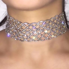 long tassel necklace shiny rhinestone exaggerated necklace