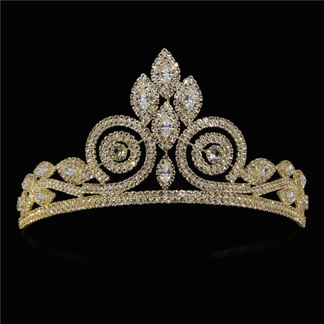 Accesorios de vestido de banquete de tiara de corona de circón de boda nupcial de moda de diadema ostentosa's discount tags
