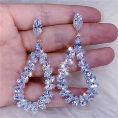 fashion simple round zircon earrings shiny ladies earrings wholesale
