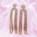 super flash series Ushaped zircon diamond rhinestone long tassel womens earringspicture5