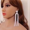 super flash series Ushaped zircon diamond rhinestone long tassel womens earringspicture8