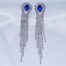 shiny rhinestones with gemstones long tassel womens earrings wholesalepicture9