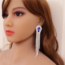 shiny rhinestones with gemstones long tassel womens earrings wholesalepicture10