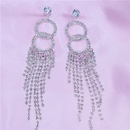 fashion multilayer rhinestone round claw chain long tassel earrings wholesalepicture6