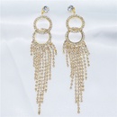 fashion multilayer rhinestone round claw chain long tassel earrings wholesalepicture8