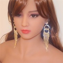 fashion multilayer rhinestone round claw chain long tassel earrings wholesalepicture9
