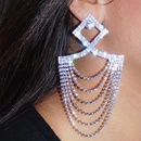 European and American multilayer tassel full of diamonds geometric long earringspicture7