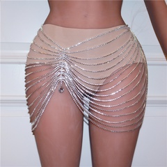 Chaîne de corps de luxe européenne et américaine chaîne de poitrine de bikini de chaîne de cristal sexy