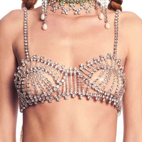 Sujetador de cadena de cuerpo de borla de diamantes de imitación de lujo de moda Cadena de cuerpo sexy de Europa y América's discount tags