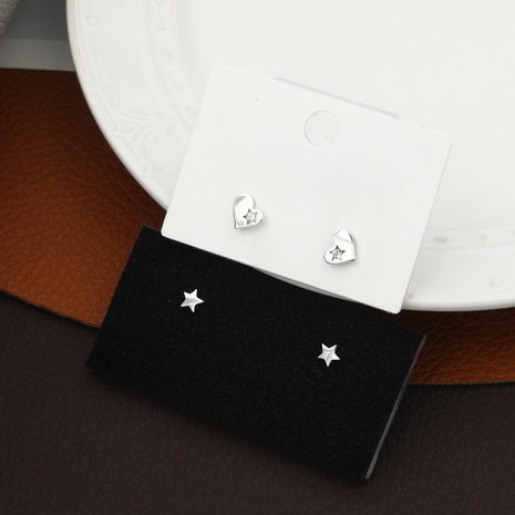 simple star heart copper small stud earrings wholesale  NHIK623149's discount tags