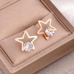 simple fashion hollow star trend titanium steel earrings wholesale