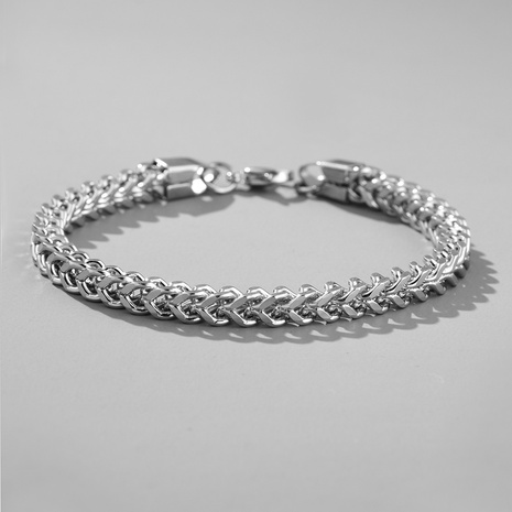 men's exaggerated twist keel chain stainless steel square fish scale titanium steel bracelet's discount tags