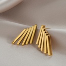 fashion irregular golden vertical strip titanium steel earringspicture9