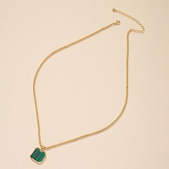 Square brand pendant necklace female niche green collarbone chain