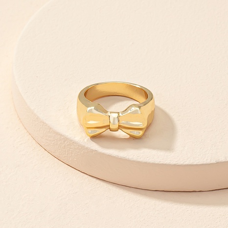 Korean three-dimensional bow ring female retro simple ring wholesale's discount tags