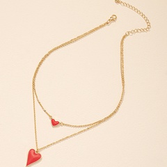New Year heart necklace clavicle chain double layer chain