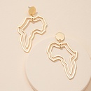niche design hollow African map earrings new retro ear studs femalepicture6