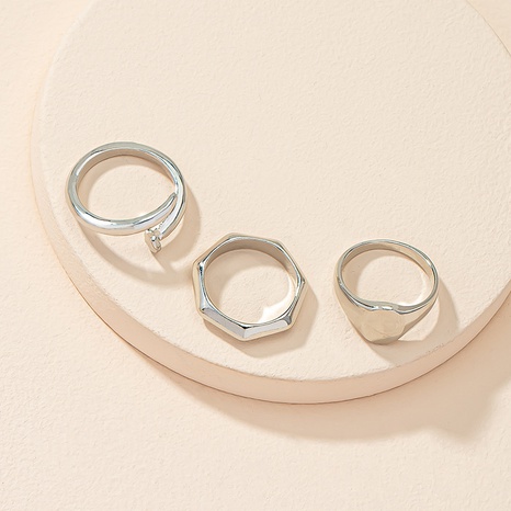 Simple geometric open ring set female niche couple ring wholesale NHQJ621682's discount tags