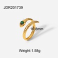 New 18K Gold Plated Stainless Steel Geometric Colorful Oil Drop Ringspicture39