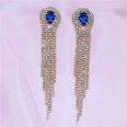 shiny rhinestones with gemstones long tassel womens earrings wholesalepicture13