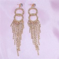 fashion multilayer rhinestone round claw chain long tassel earrings wholesalepicture10