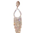 fashion claw chain series geometric alloy rhinestone long tassel womens earringspicture10