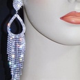 fashion claw chain series geometric alloy rhinestone long tassel womens earringspicture11