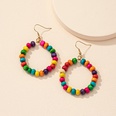 Boho colorful round bead geometric circle ear studs womens wooden ear jewelrypicture11