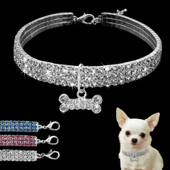 Pet Necklace Dog Chain Cat Crystal Collar Pet Supplies Jewelry Tag