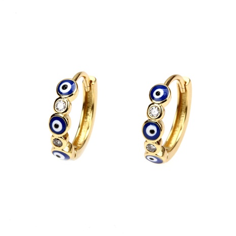 European and American retro devil's eye oil drop earrings simple copper earrings  NHPY621646's discount tags