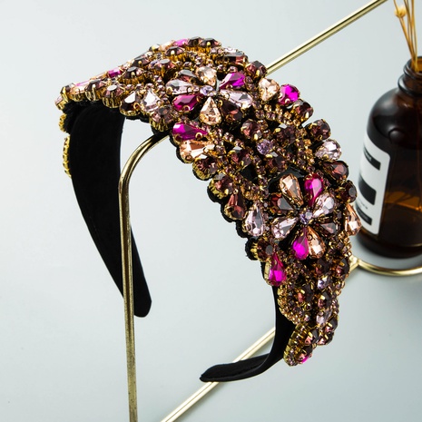 Wide-brimmed colorful diamond headband wholesale's discount tags