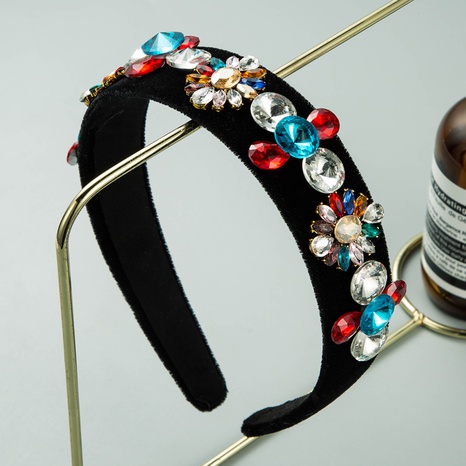 Fashion Flannel Jeweled Baroque Headband Wholesale NHLN622255's discount tags