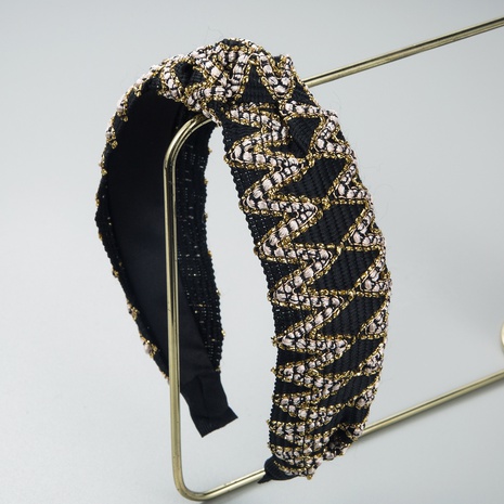 New black braided pattern fabric headband wholesale's discount tags