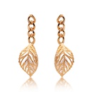 fashion luxury gorgeous zircon wispy gold leaves long earrings womenpicture8