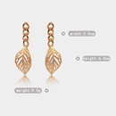 fashion luxury gorgeous zircon wispy gold leaves long earrings womenpicture11