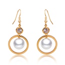 fashion pearl earrings female zircon crystal hollow exaggerated long alloy earringspicture10