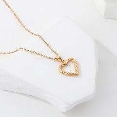 Valentine's Day copper plated 18K heart-shaped ripple pendant necklace