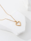 Valentines Day copper plated 18K heartshaped ripple pendant necklacepicture5